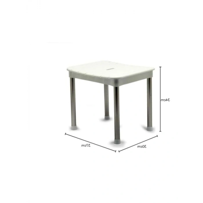 Okaliptus Tasarımlı Tabure, 100 kg Kapasite, 37 x 34 x 30 cm, Beyaz