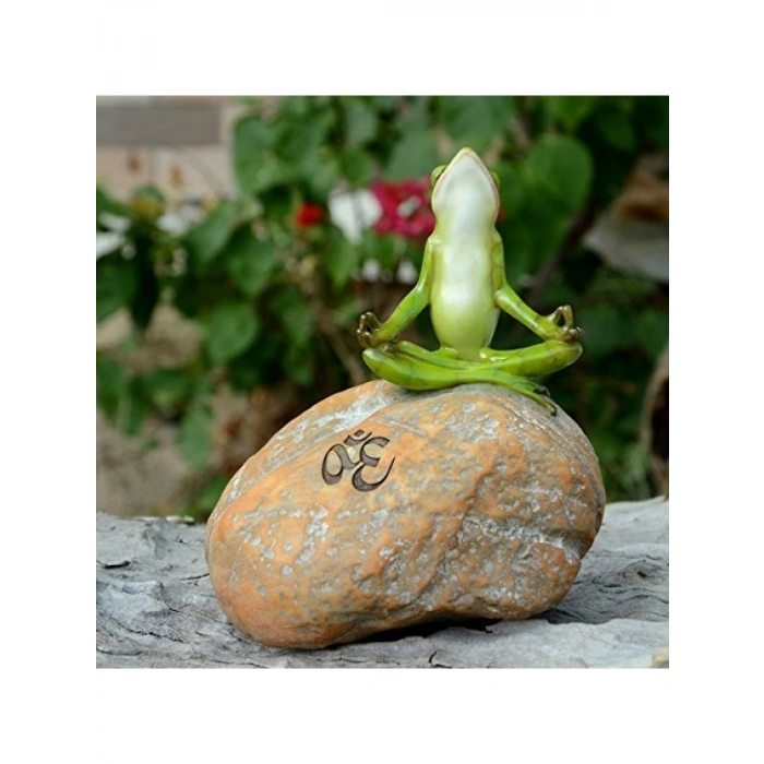 Om Sembollü Meditasyon Kurbağası Heykeli