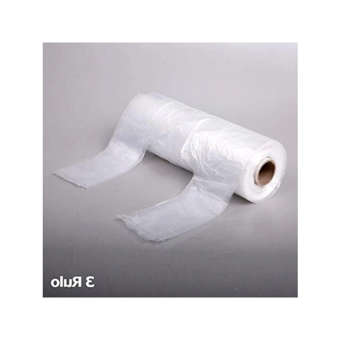 Orta Boy Şeffaf Tek Kullanımlık Market Poşet - 200 Adetlik 3 Rulo