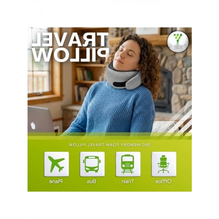 Ortopedik Spiral Boyun Destekli Seyahat Yastığı - %100 Visko