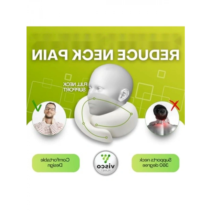 Ortopedik Spiral Boyun Destekli Seyahat Yastığı - %100 Visko