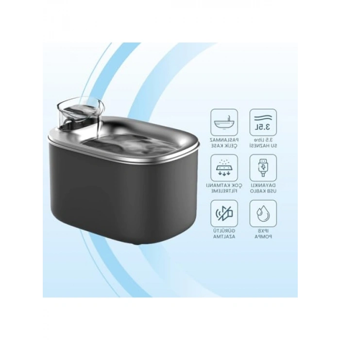 Otomatik Kedi Su Sebili - 3.5 Lt Kapasiteli