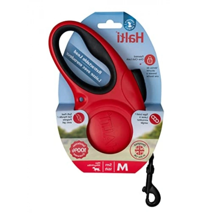 Otomatik Makaralı Tasma Kayışı, M Boy Kırmızı, 3 m