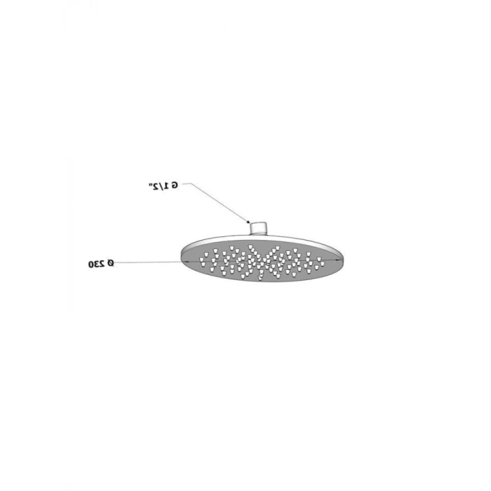 Oval Tepe Duş Başlığı - Ø23 cm, Krom Kaplama