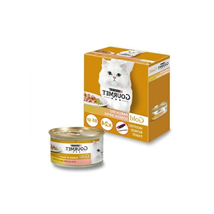 Parça Etli Somon Tavuk Kedi Yaş Maması 24x85 gr