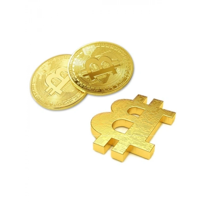 Parlak Altın Bitcoin Hatıra Jetonu