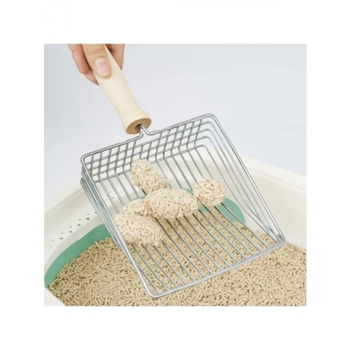 Paslanmaz Çelik Kedi Kumu Küreği - Dayanıklı ve Ergonomik Tasarım