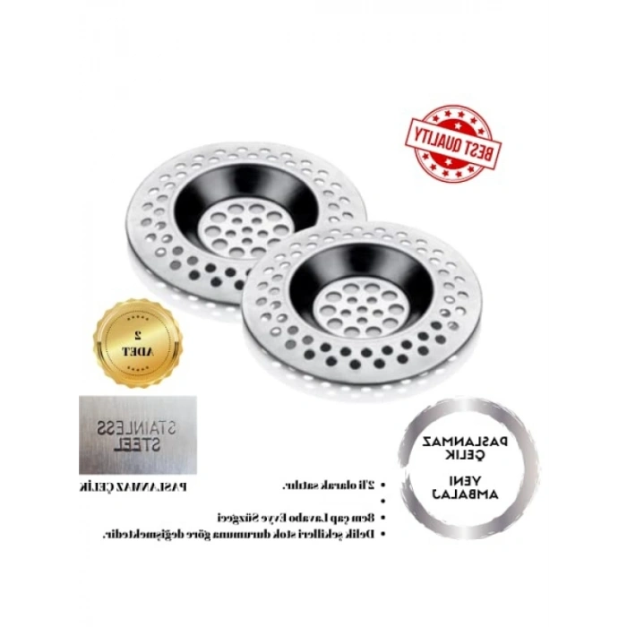 Paslanmaz Çelik Lavabo Süzgeci - 2li Set
