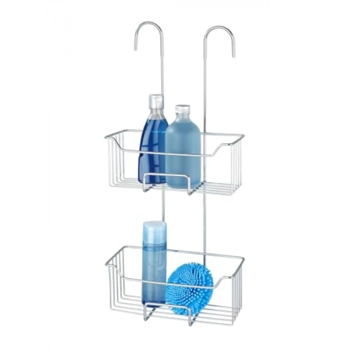 Paslanmaz Çelik Termostatik Duş Rafı - 2 Seviyeli, 25 x 55 x 14 cm