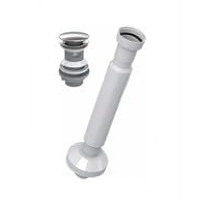 Paslanmaz Metal Başlıklı Koku Önleyici Taşmalı Lavabo Gider Sifonu
