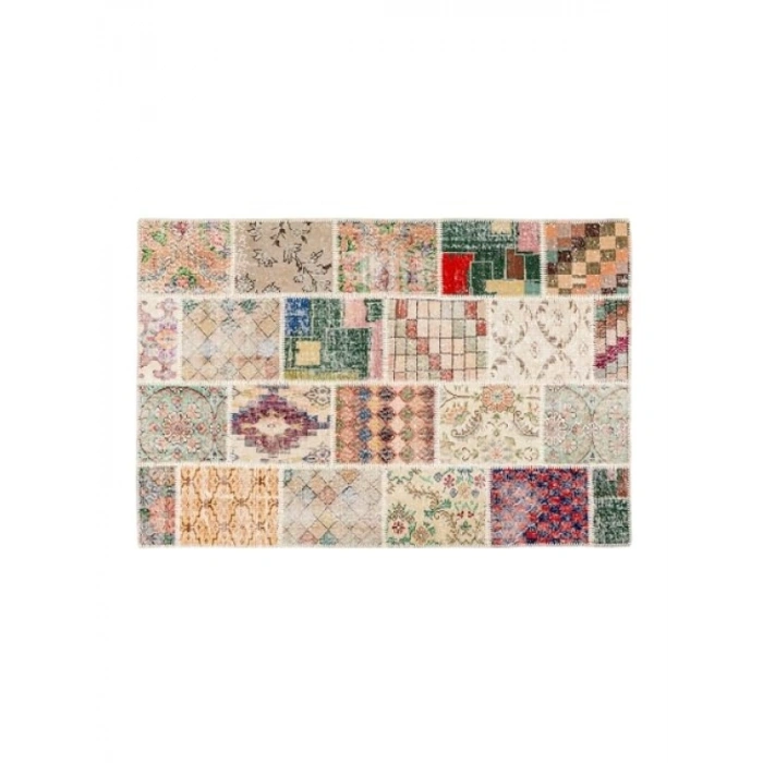 Patchwork Halı - 120x180 cm, %60 Pamuk, %40 Yün