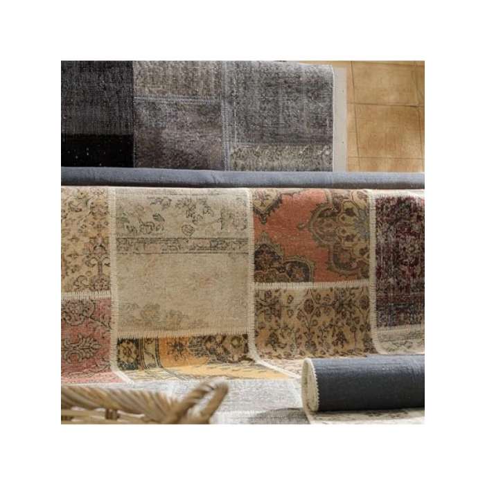 Patchwork Halı - 120x180 cm, %60 Pamuk, %40 Yün