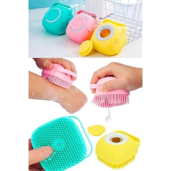 Peeling Etkili Banyo Lifi - Şampuan Hazneli Duş Fırçası