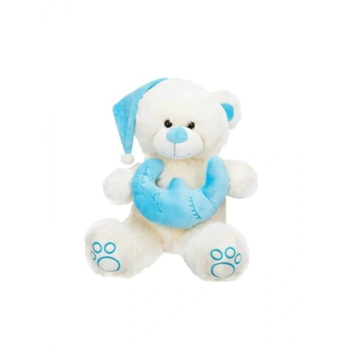 Peluş Ayı: 38 cm Oturan İyi Geceler Temalı Yastıklı Ayıcık