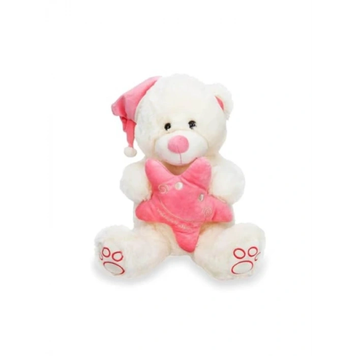 Peluş Ayı: 38 cm Oturan İyi Geceler Temalı Yastıklı Ayıcık