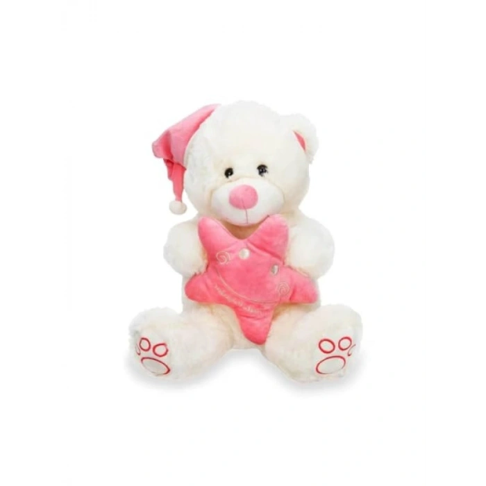 Peluş Ayı: 38 cm Oturan İyi Geceler Temalı Yastıklı Ayıcık