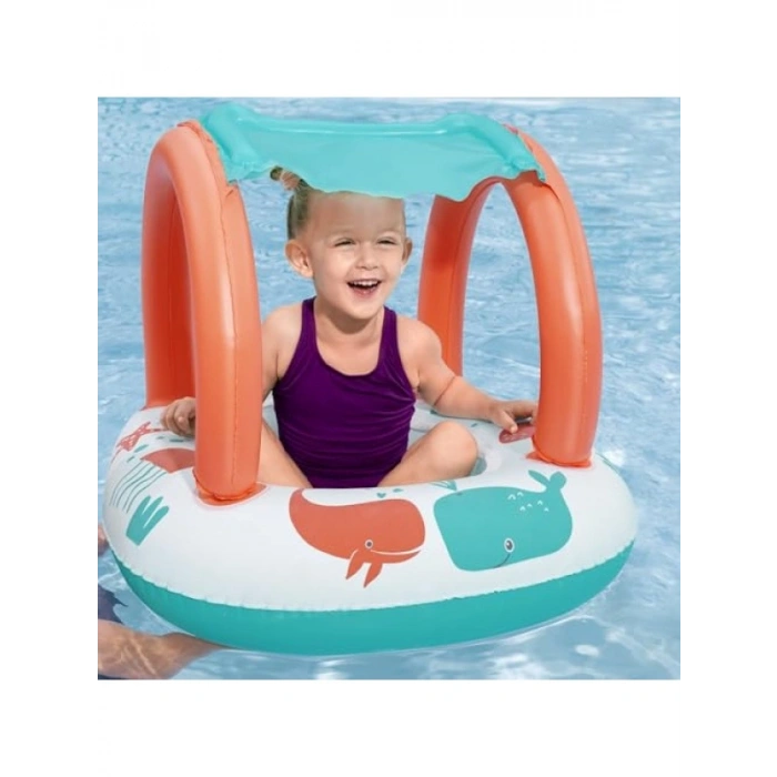 Peluş Bebek Teknesi 33 x 26 İnç | Güvenli Su Eğlencesi
