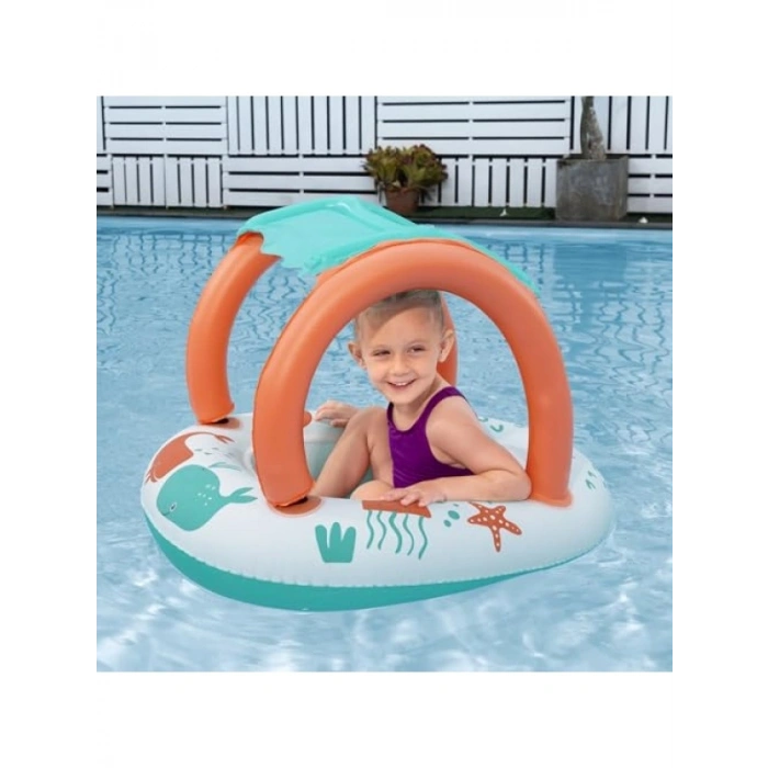 Peluş Bebek Teknesi 33 x 26 İnç | Güvenli Su Eğlencesi