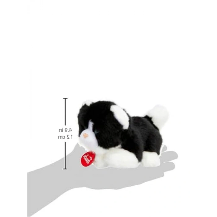 Peluş Kedi Figürü - Beyaz/Siyah Renk Seçeneği