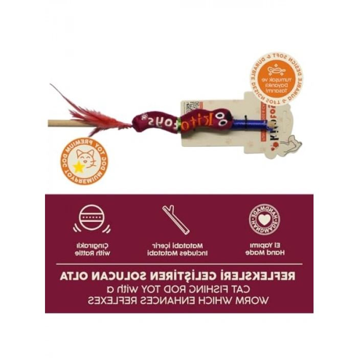 Peluş Solucan Şeklinde Kedi Oyuncağı