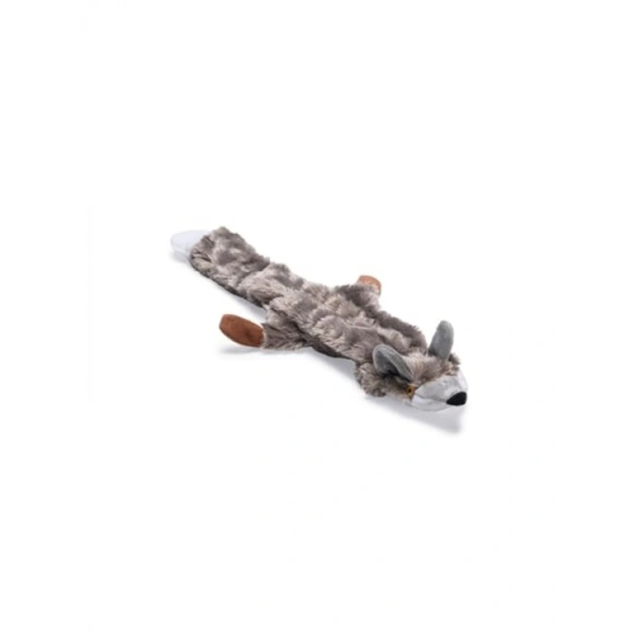 Peluş Tilki Köpek Oyuncağı, Gri, 30x13x2,5cm