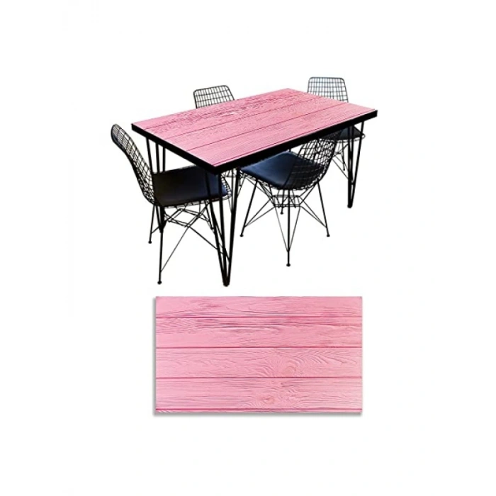Pembe Ahşap Desenli Masa Kaplama Folyosu