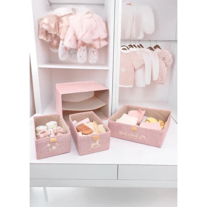 Pembe Renkli Bebek Odası için 3lü Çekmece Düzenleyici