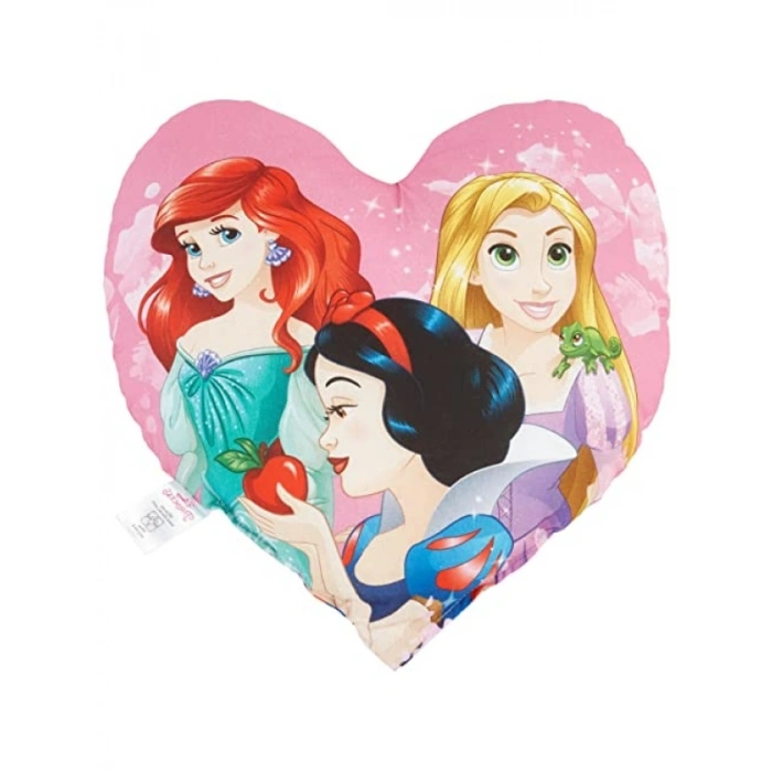 Pembe Renkli Pamuk Kırlent, Disney Prenses Temalı, 40x40 cm