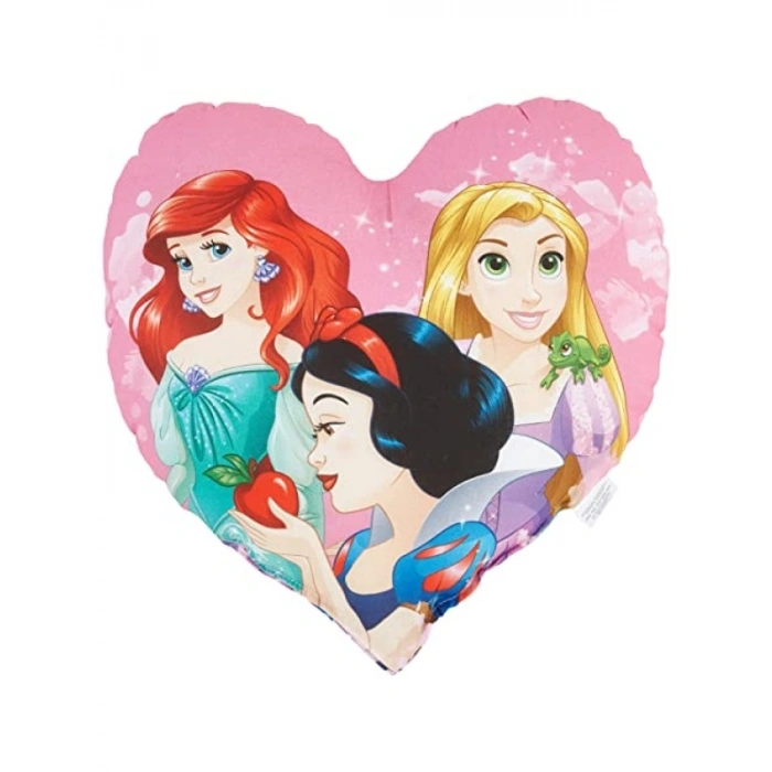 Pembe Renkli Pamuk Kırlent, Disney Prenses Temalı, 40x40 cm