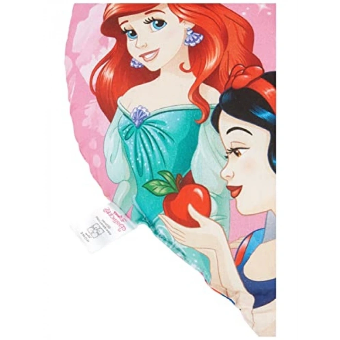 Pembe Renkli Pamuk Kırlent, Disney Prenses Temalı, 40x40 cm