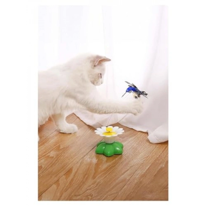 Pille Çalışan Hareketli Kedi Oyuncağı - Dönen Kuş