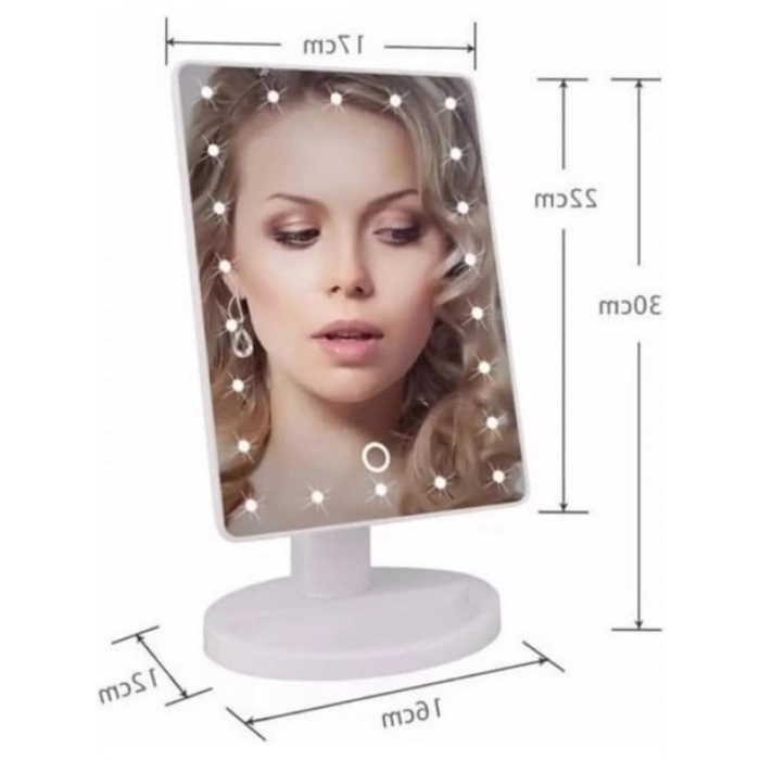 Pilli Dokunmatik Led Işıklı Makyaj Aynası - Masa Üstü Model