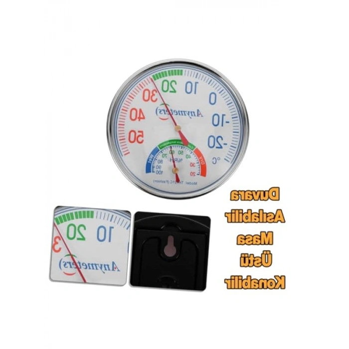 Pilsiz Mekanik Analog Termometre - Sauna Isı ve Nem Ölçer