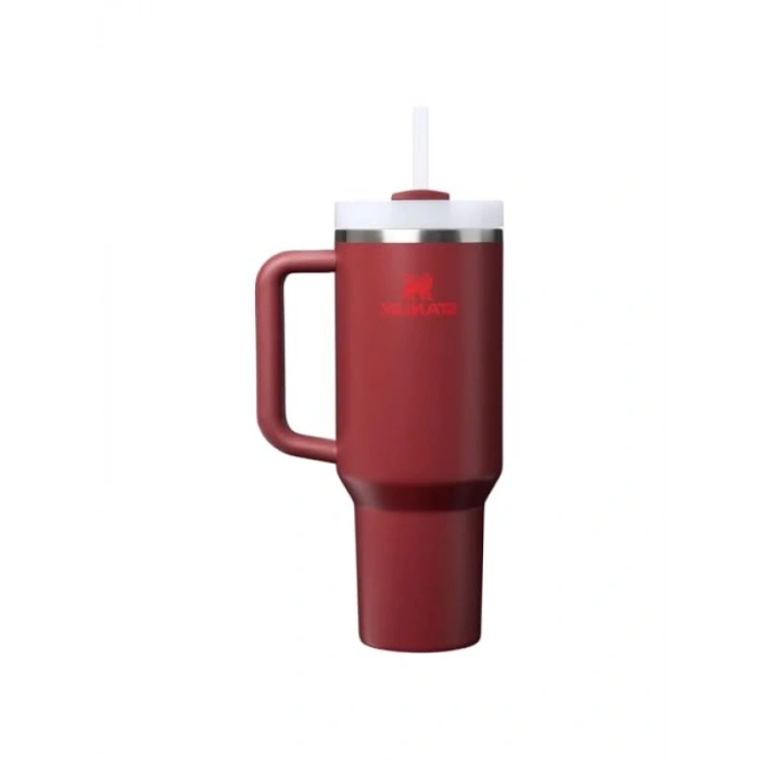 Pipetli Termos, 1.18L Kapasite, Koyu Kırmızı