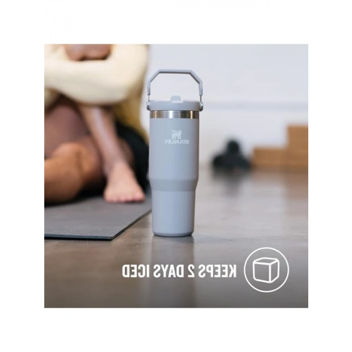 Pipetli Termos Bardak, 0.89 Litre, Gri Renk