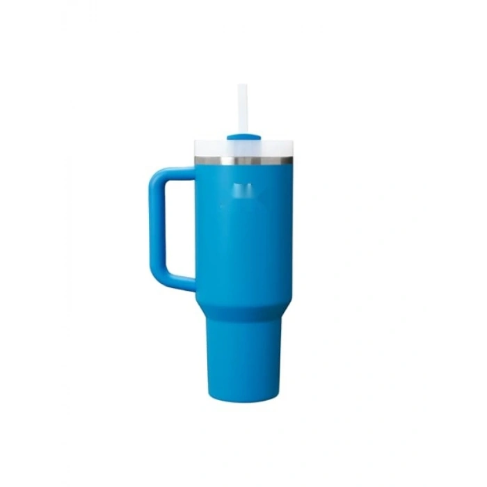 Pipetli Termos Bardak, Mavi, 0.89 Litre