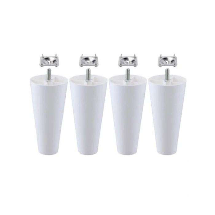 Plastik Mobilya Ayakları - 14 cm, Beyaz Renk, 4 ADET