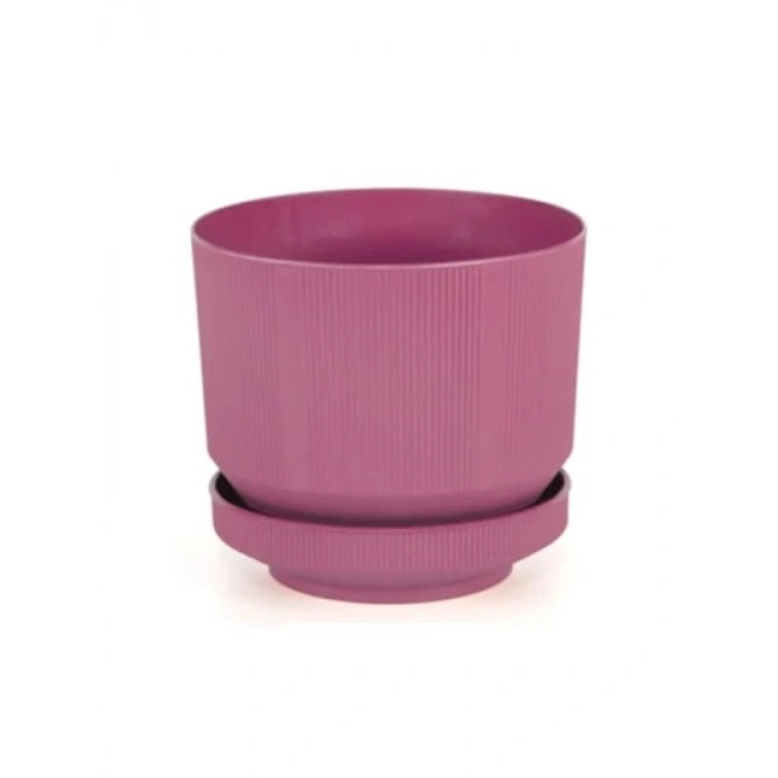 Plastik Tabaklı Saksı - 6 Litre (Fuşyası)
