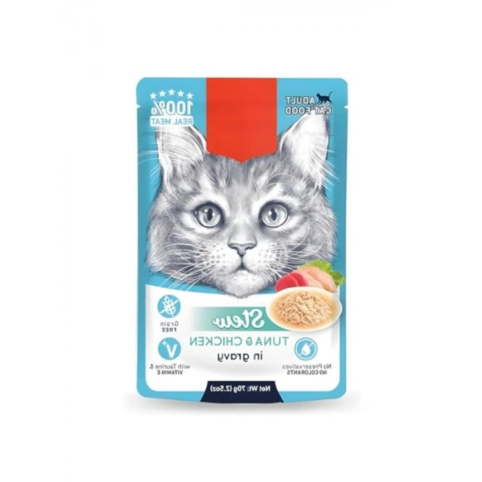 Pouch Ton Balıklı ve Tavuklu Yaş Kedi Maması, 70gr