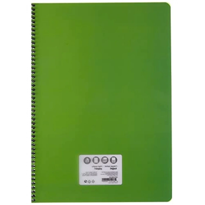 PP Kapaklı Spiralli Defter, 120 Yaprak, Asorti Renkler