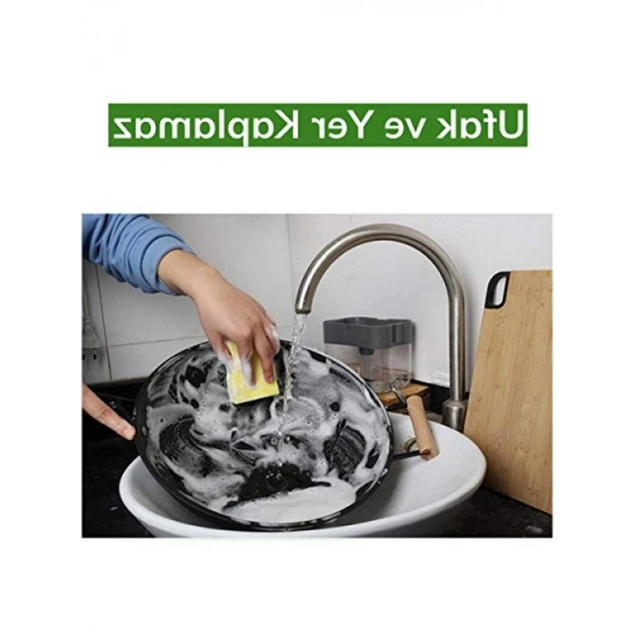 Pratik 2si Bir Arada Sıvı Sabunluk ve Bulaşık Yıkama Süngeri Haznesi