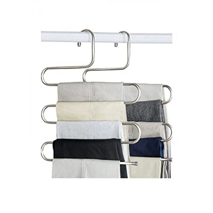 Pratik 5 Katlı Metal Pantolon ve Eşarp Askısı