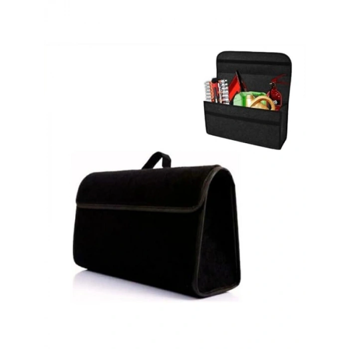 Premium Kalın Araba Bagaj Düzenleyici Çanta - 50 x 24 x 17 cm - Suya Dayanıklı