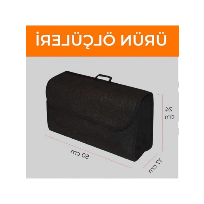 Premium Kalın Araba Bagaj Düzenleyici Çanta - 50 x 24 x 17 cm - Suya Dayanıklı