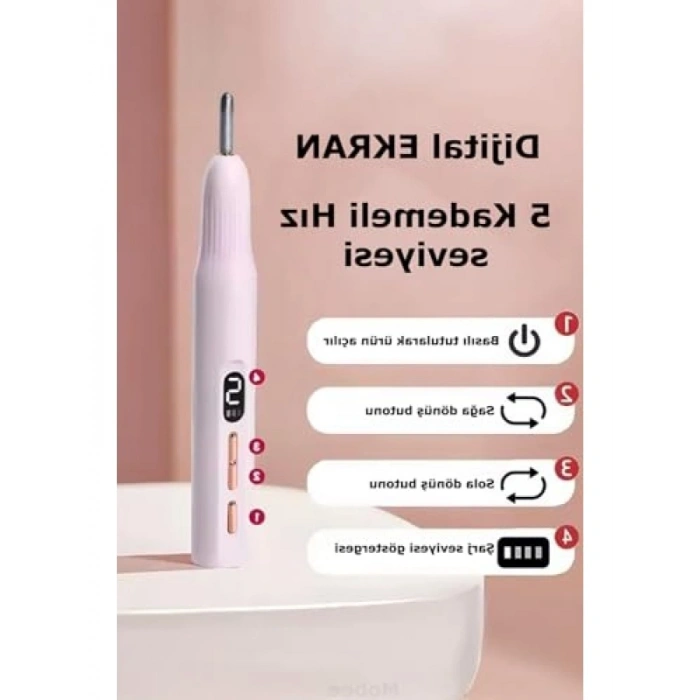 Profesyonel 9 Parça Şarjlı Tırnak Freze Seti - USB ile Şarj Edilir