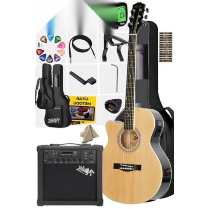 Profesyonel Elektro Akustik Gitar Seti: Amfi, Gigbag ve Aksesuarlar