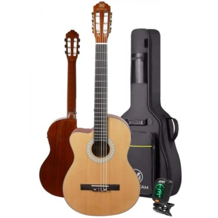 Profesyonel Masif Ağaç Elektro Klasik Gitar Seti
