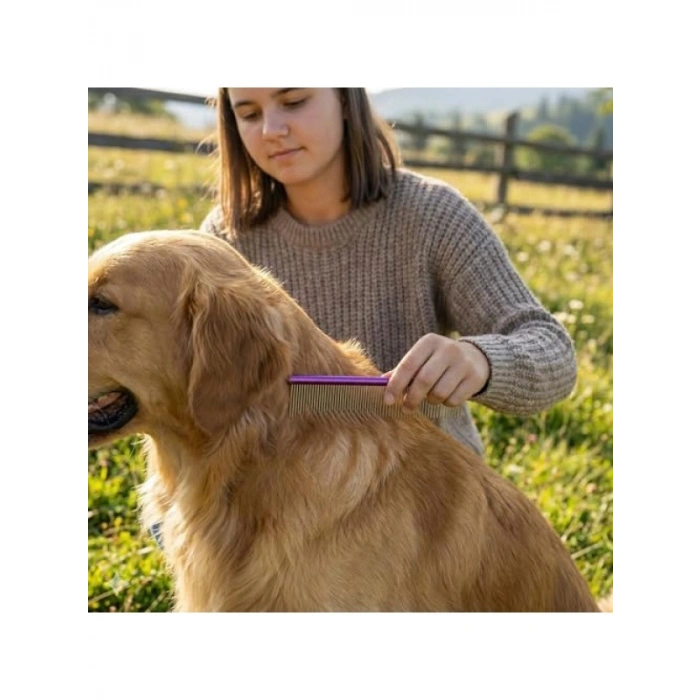 Profesyonel Metal Kedi ve Köpek Tüy Bakım Tarağı - 19 cm