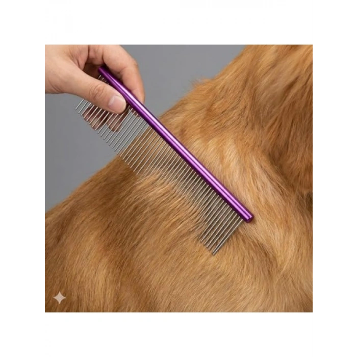 Profesyonel Metal Kedi ve Köpek Tüy Bakım Tarağı - 19 cm