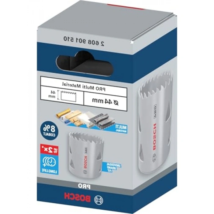 Profesyonel Multi Malzeme Delik Testeresi, Ø 44 mm, Yumuşak Ahşap ve Alçıpan için
